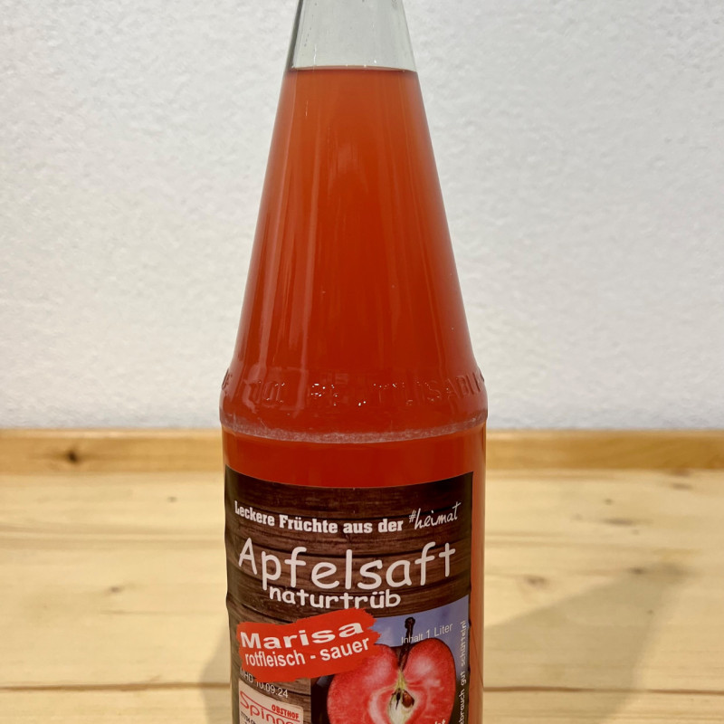 Apfelsaft Naturtrüb - rot (neue Ernte) » Obsthof Spinner