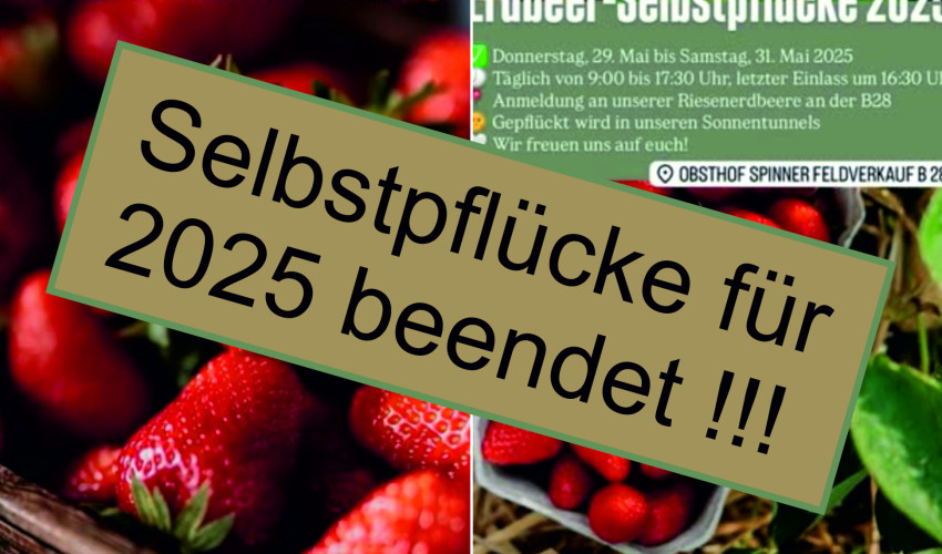 Erdbeeren selber pflücken beendet